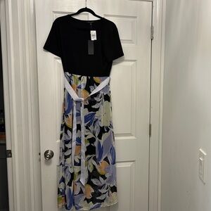 Black and Floral Maxi Dress